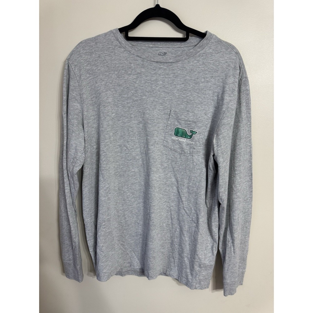 Vineyard Vines Men's M Football Whale Long Sleeve Pocket T-Shirt Tee